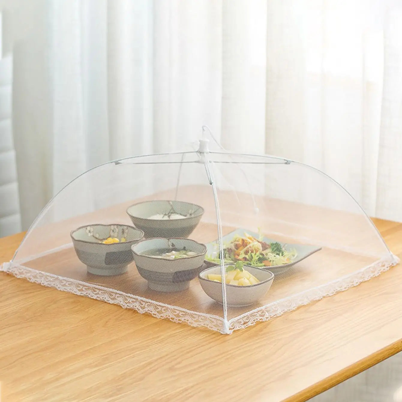 1PC-Food Covers Mesh Foldable Kitchen Anti Fly Mosquito Tent Dome Net Umbrella Picnic Protect Dish Cover Kitchen Accessories