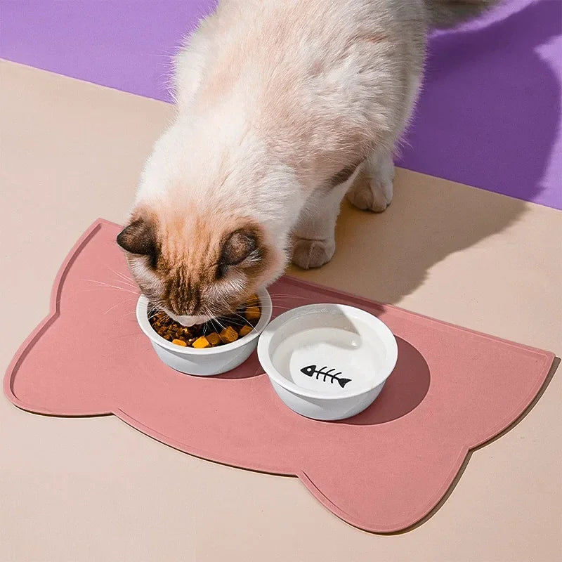 Pet Placemat Feeding Mat for Cats and Dogs Waterproof Leakage Food with Nonspill Nonslip Easy to Clean Silicone Placemats