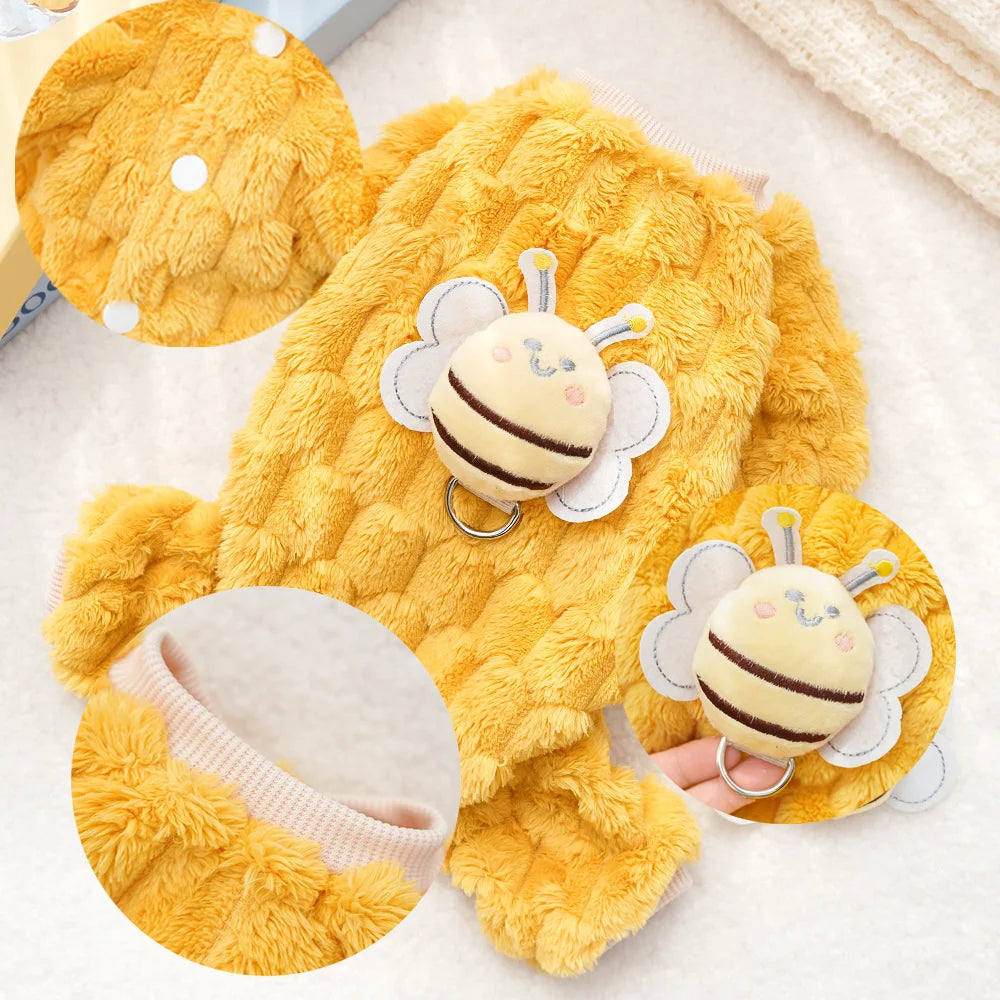 Warm Fleece Pet Overalls for Small Dogs Cats Jumpsuit Puppy Clothes French Bulldog Chihuahua Pajamas Poodle Outfits Pet Clothes