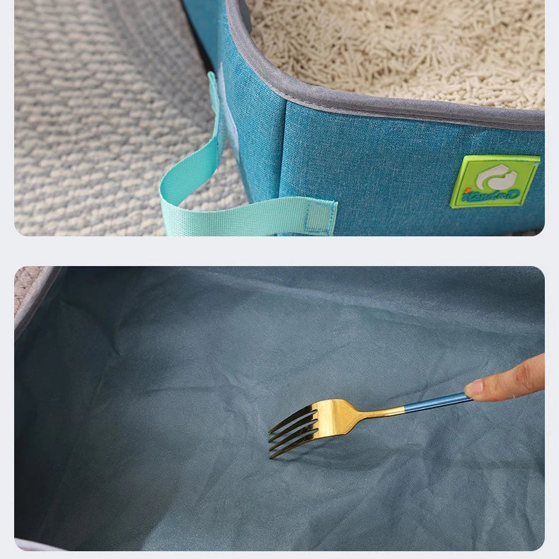 Semi Enclosed Cat Litter Box, Foldable, Portable, Waterproof, Oxford Cloth, Open Cat Toilet Cat Litter Box Pet Supplies & Pet