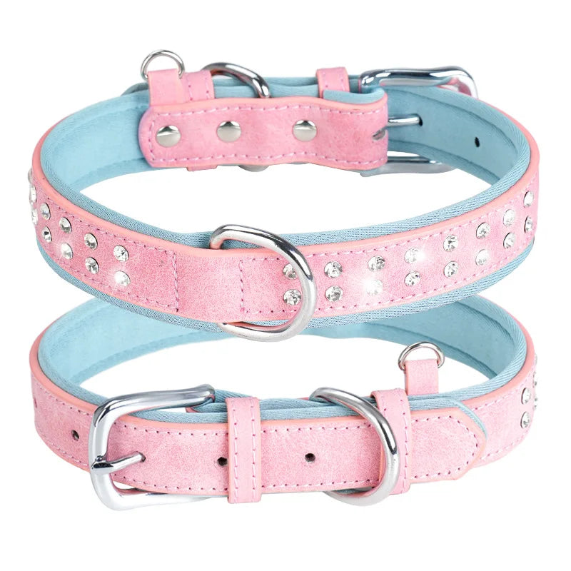 S-L Bling Rhinestone Puppy Dog Collars Personalized Small Dogs Chihuahua Collar for Small Dogs Cats Necklace Pet Accessories