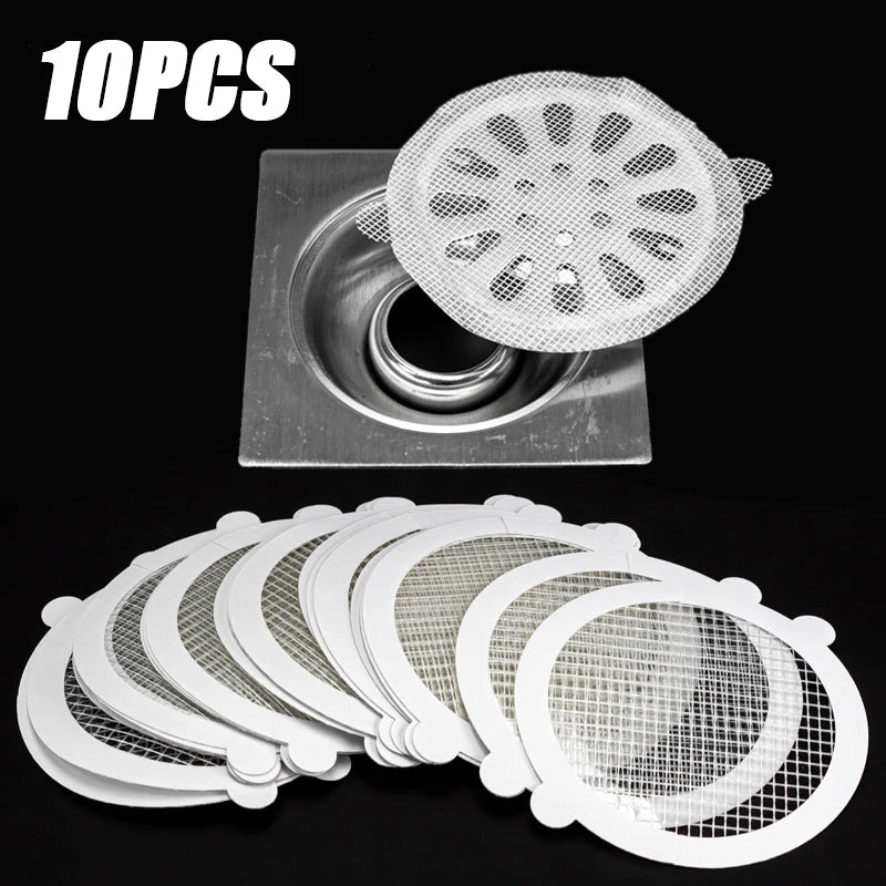 Anti-blocking Filter Screen Disposable Floor Drain Sticker Hair Catcher Drain Stopper Cover Kitchen Bathroom Accessories