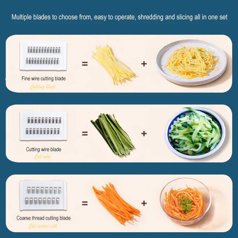 7/9 in 1 Multi-Functional Manually Cut Shred Grater Salad Vegetable Chopper Carrots Potatoes For Kitchen Cooking Vegetable Tools