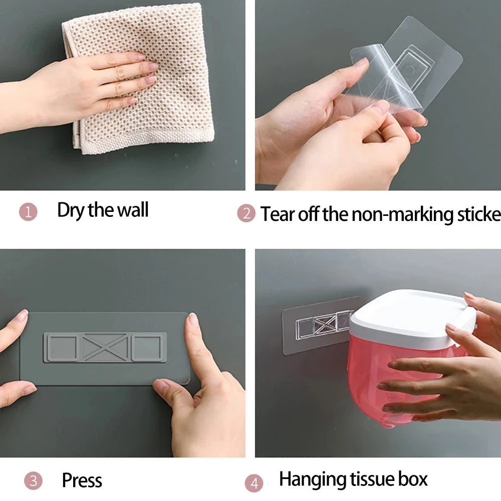 Waterproof Wall Mount Toilet Paper Holder Shelf Toilet Roll Paper Tube Storage Rack Storage Box Tray Rack Bathroom Supplies