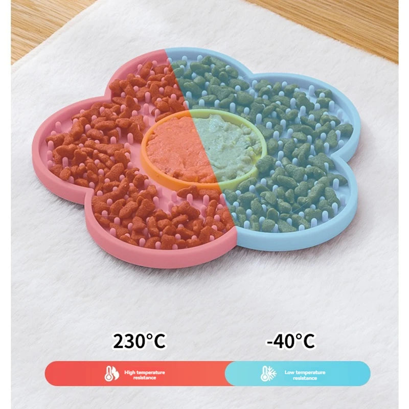 Pet Supplies Cat Licking Pad Pentagram Sun Flower Shape Silicone Dog Licking Plate Cute Pet slow licking mat dog bowl cat bowl