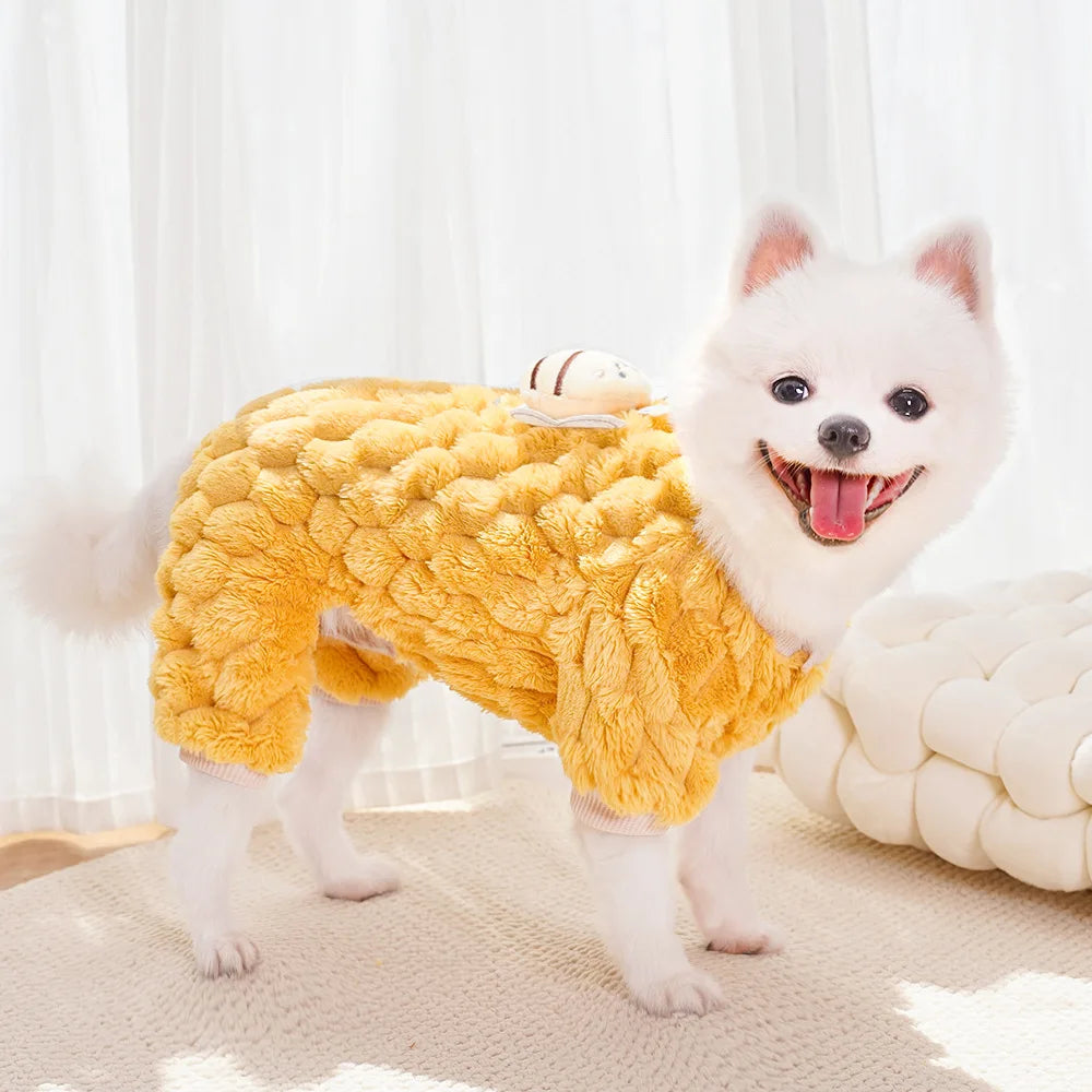 Warm Fleece Pet Overalls for Small Dogs Cats Jumpsuit Puppy Clothes French Bulldog Chihuahua Pajamas Poodle Outfits Pet Clothes