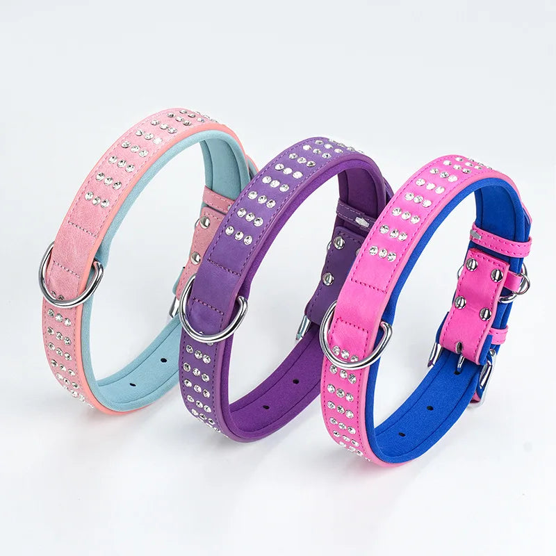 S-L Bling Rhinestone Puppy Dog Collars Personalized Small Dogs Chihuahua Collar for Small Dogs Cats Necklace Pet Accessories