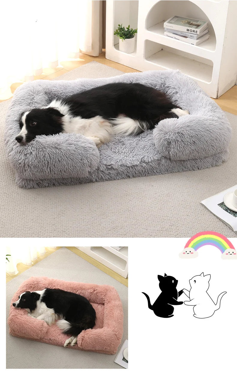 Square Dog Bed Dog Plush Pet Bed Winter Thickened Pad Dog Sleeping Bed Sofa Removable Pad Dog Small Large Dog square kennel