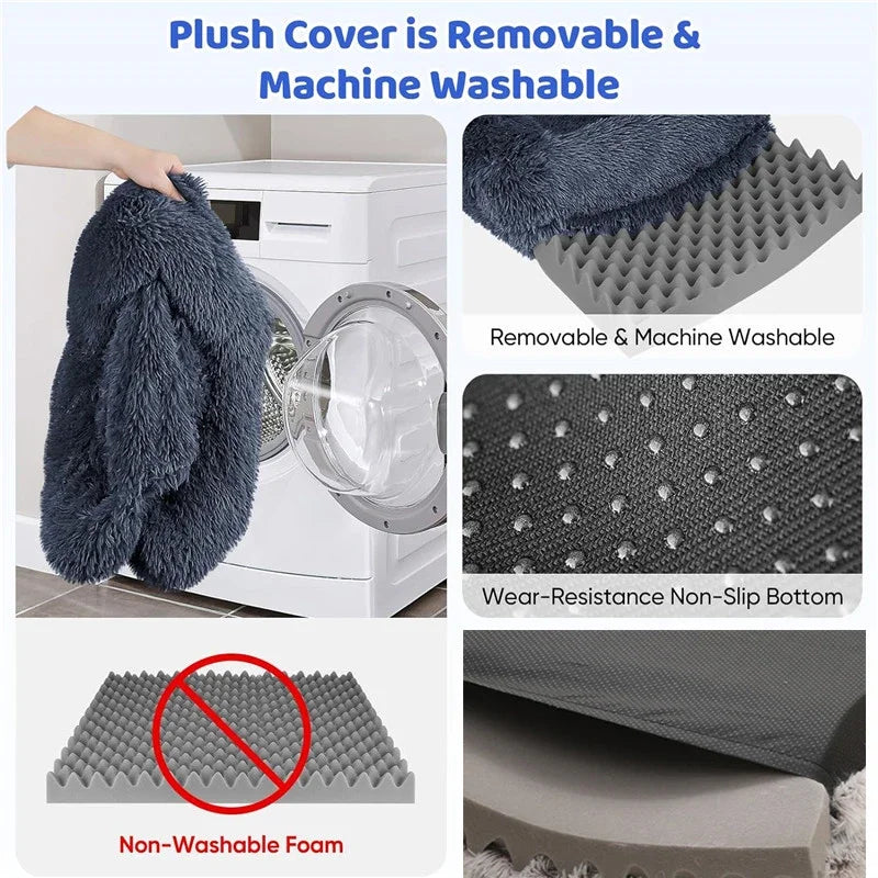 Square Dog Bed Dog Plush Pet Bed Winter Thickened Pad Dog Sleeping Bed Sofa Removable Pad Dog Small Large Dog square kennel
