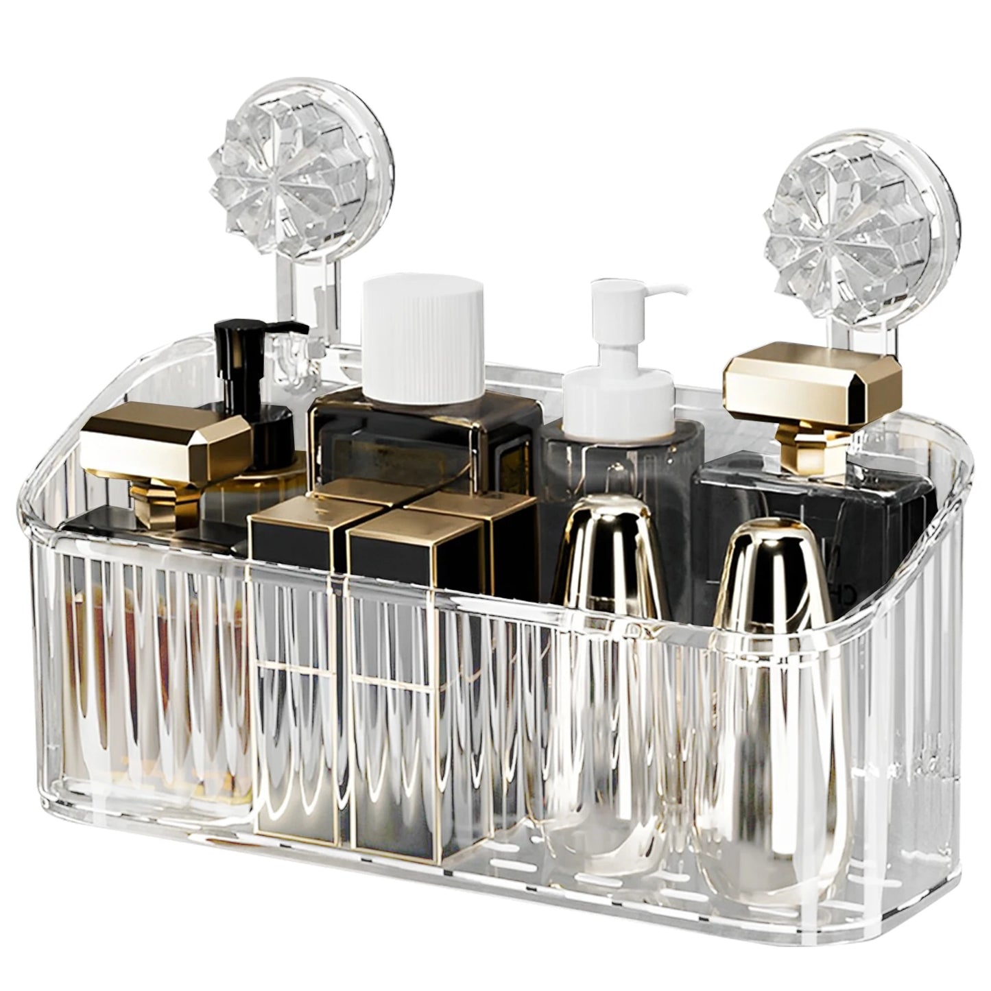 Bathroom Suction Cups Shower Shelves Wall Mounted Storage Rack Draining Basket Holder Punch-Free Organizer Bathroom Accessories