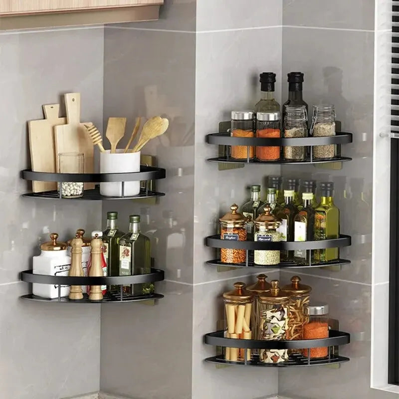Bathroom Shelf Shampoo Rack Makeup Storage Organizer Shower Shelf Bathroom Accessories No Drill Wall Corner Shelf