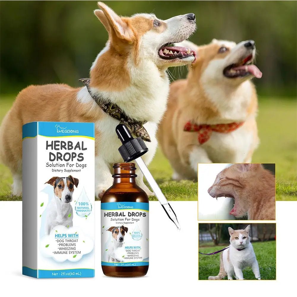 Dog Cough Drop Wet Medicine Sore Throat Soother Sneezing Cough Relief Anti Inflammation Itching Relief Natural Pet Cough Liquid