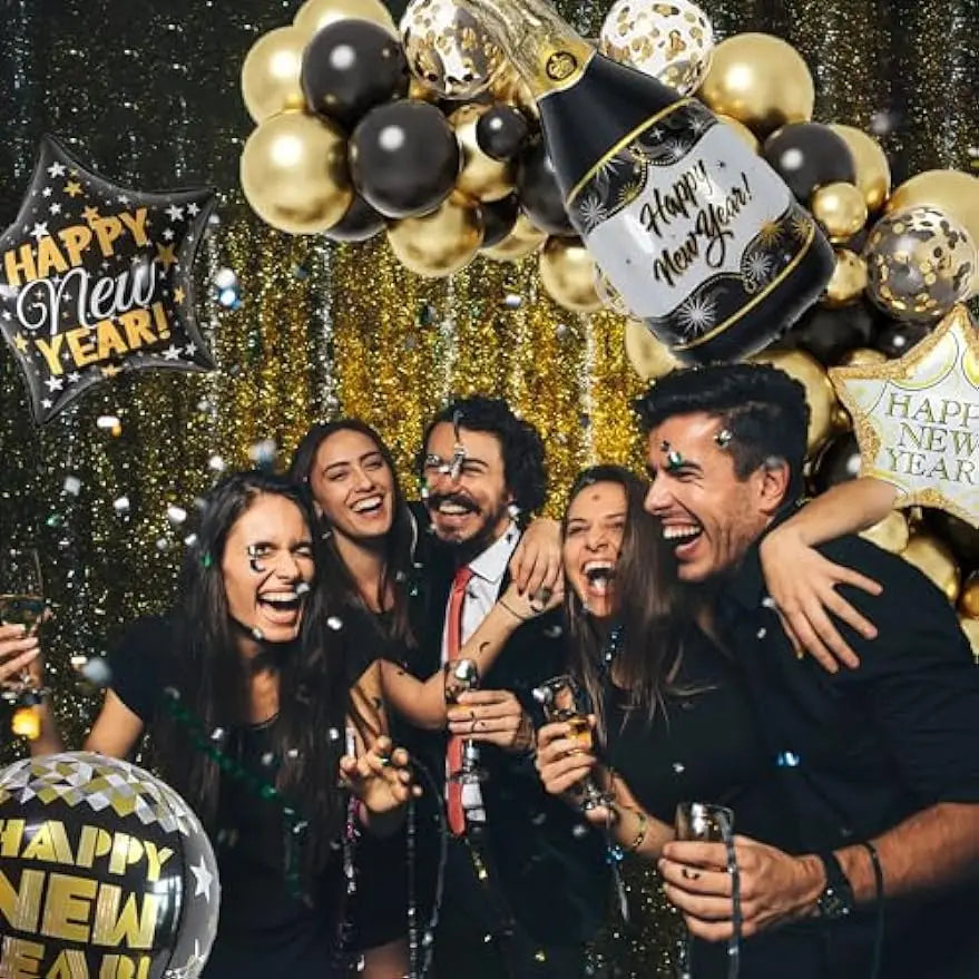 Happy New Year Decorations 2024 New Year Balloon Arch Garland Kit for Christmas Decoration Theme New Years Eve Party Supplies