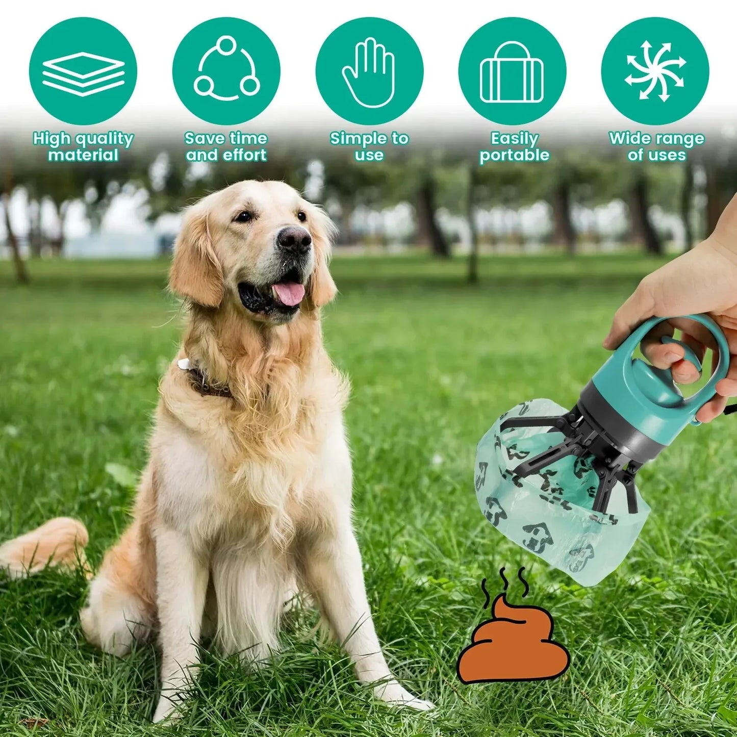 Pet Feces Pickup Dog Walking Portable Excrement Shovel Picker Excrement Garbage Bag Dispenser Dog AccessoriesZero-contact