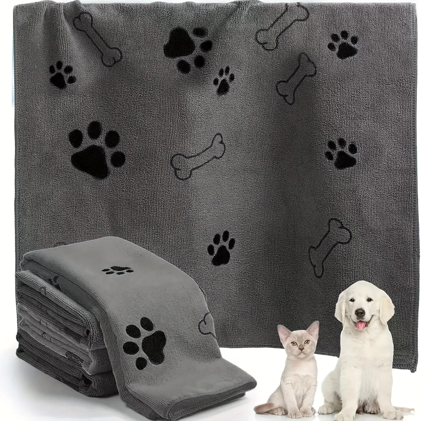 Dog Towel Drying Dog Cat Pet Towel Puppy Microfiber Quick Drying Dog Claw Bath Towel Pet Bath Products Absorbent Pet Supplies
