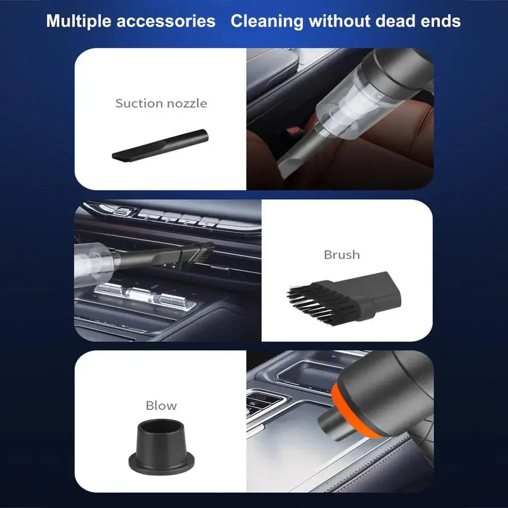 Wireless Car Vacuum Cleaner 6000Pa Cordless Handheld Cleaning Robot Auto Vacuums Strong Suction Cleaner For Car