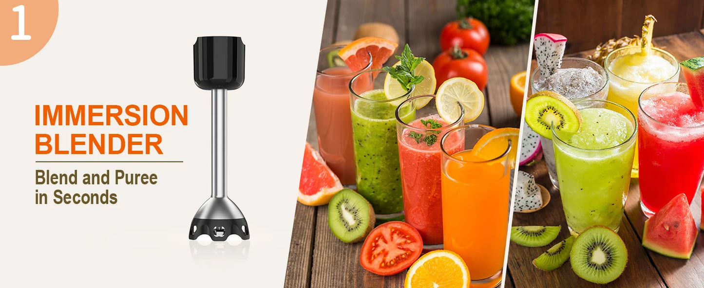 Immersion Blender 5-in-1 Handheld Blender