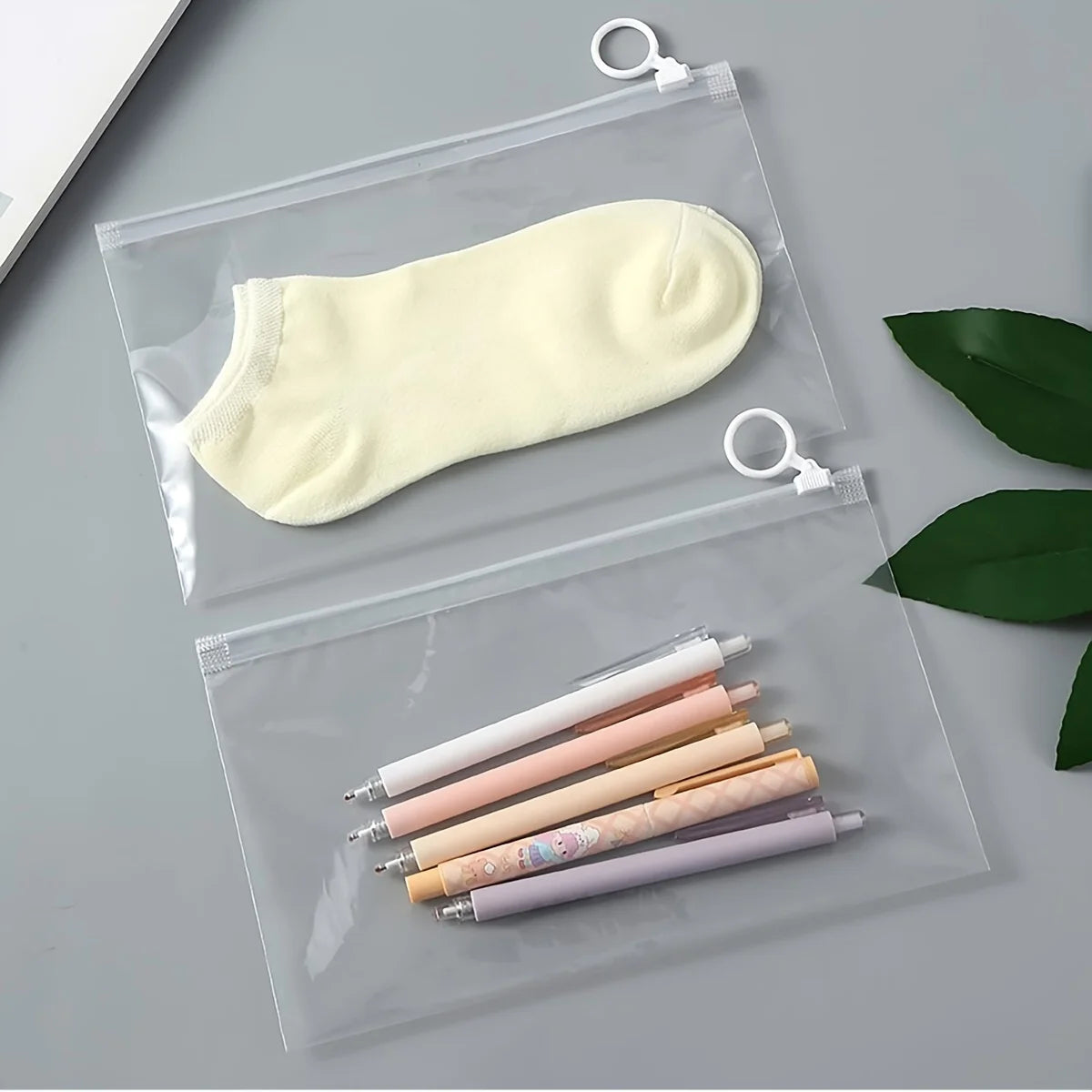 10pcs White Clear Zip Lock Plastic