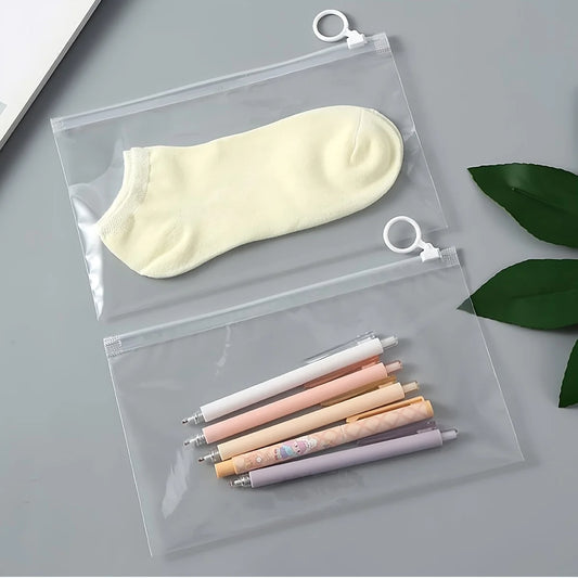 10pcs White Clear Zip Lock Plastic