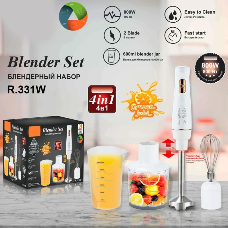 Stainless Steel 800W Immersion Hand Stick Blender