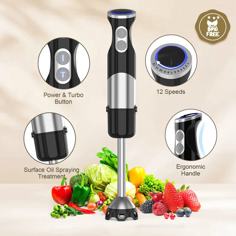 Immersion Blender 5-in-1 Handheld Blender