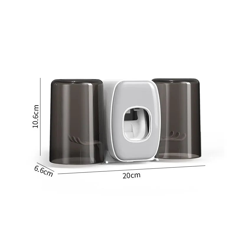Toothbrush Holder With Cup Holder Toothpaste Dispenser Toothbrush Storage For Home Bathroom Accessories Without Drilling