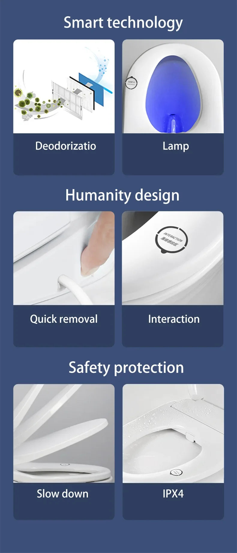 Instant Electric Heating Cover Intelligent Toilet Wholesale PP Board Bidet