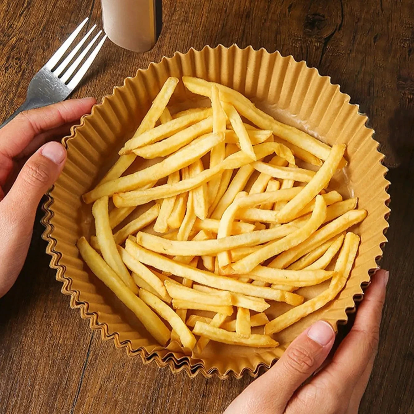 50pcs-Air Fryer Paper Liners,Non-Stick Airfryer Baking Papers, Round Air-Fryer Paper For Baking Roasting Microwave