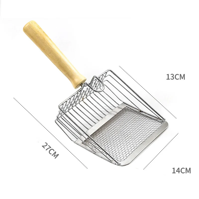 Cat Litter Scoop Stainless Steel Durable Handle Pet Poop Shovel Pet Cleaning Tool Metal Aluminum Alloy Cat Litter Scoop For Cat