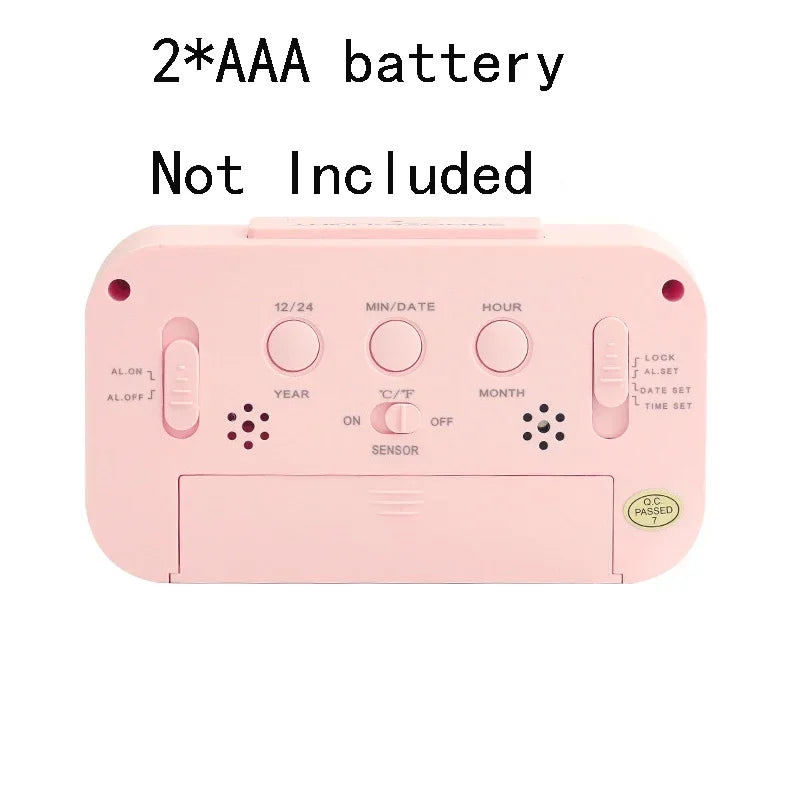 Desk Digital Clock Table Electronic Clock Sound Control Backlight 12/24 Alarm Clock Ringtones Bedrooms Bedside Kids Home Decor