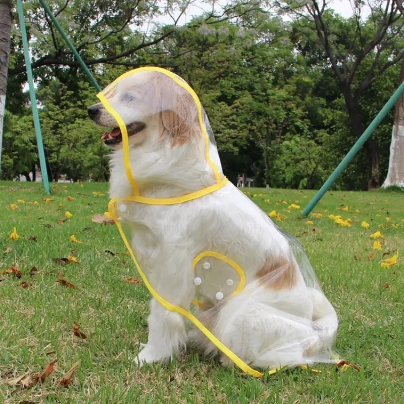 Dog Raincoat Pet Dog Puppy Transparent Rainwear Raincoat Hooded Waterproof Clearjacket Plastic Puppy Rain Poncho Outdoor