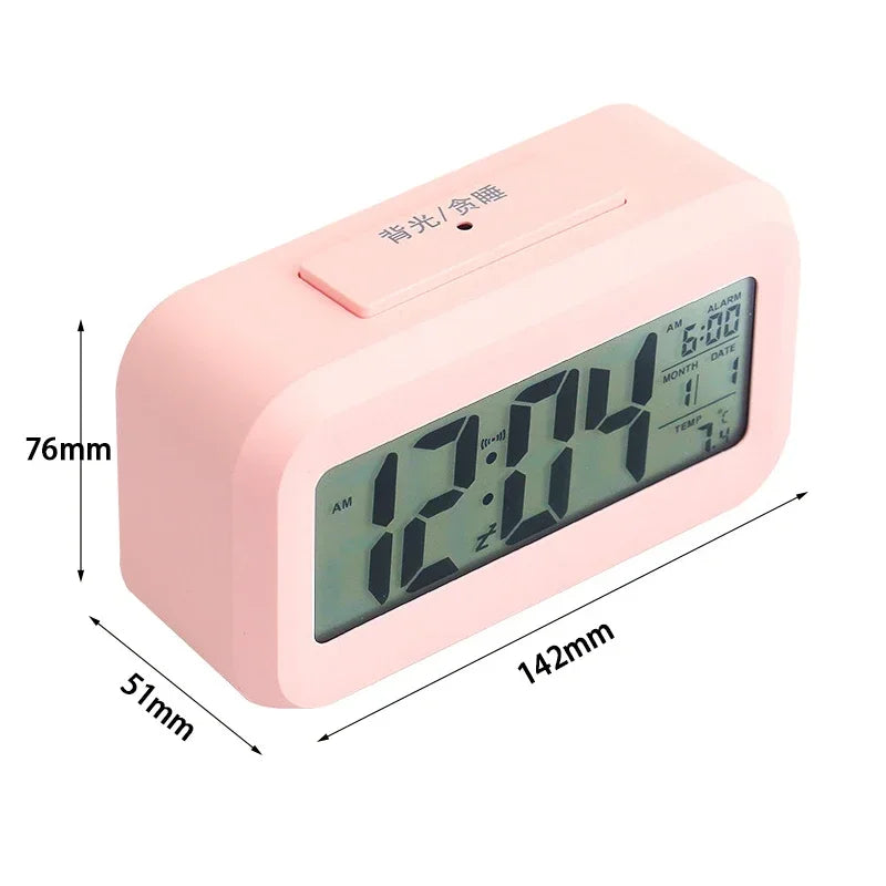 Desk Digital Clock Table Electronic Clock Sound Control Backlight 12/24 Alarm Clock Ringtones Bedrooms Bedside Kids Home Decor