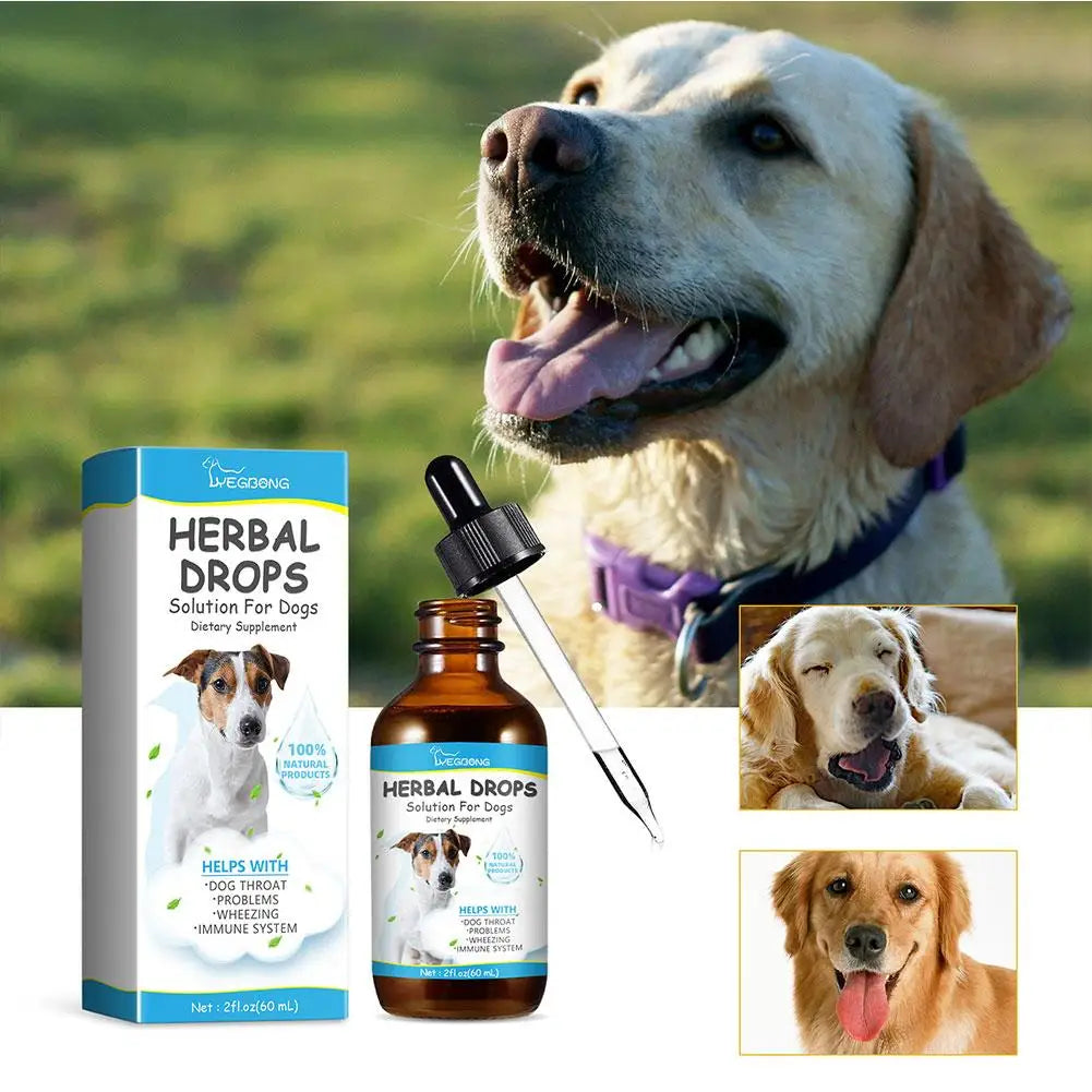 Dog Cough Drop Wet Medicine Sore Throat Soother Sneezing Cough Relief Anti Inflammation Itching Relief Natural Pet Cough Liquid