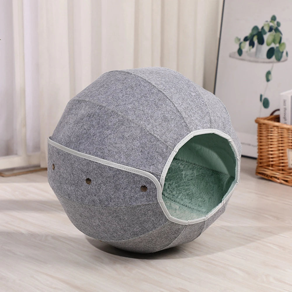 1pcs Pet Spherical Foldable Multiplayability Cat Toy Bed Interactive Cat Tunnel Toy Dual-Use Indoor Toy Cat House Kitten Mat