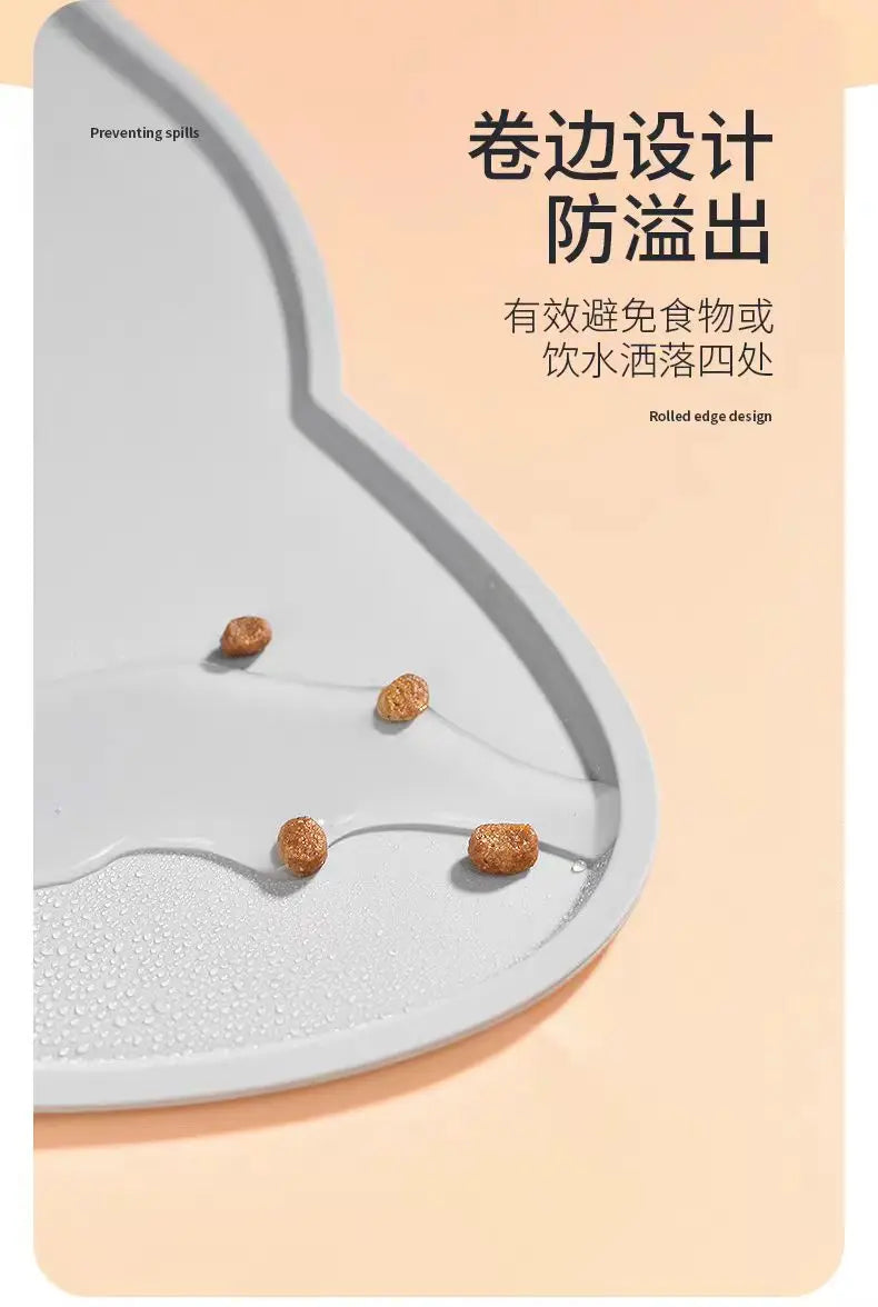 Pet Placemat Feeding Mat for Cats and Dogs Waterproof Leakage Food with Nonspill Nonslip Easy to Clean Silicone Placemats