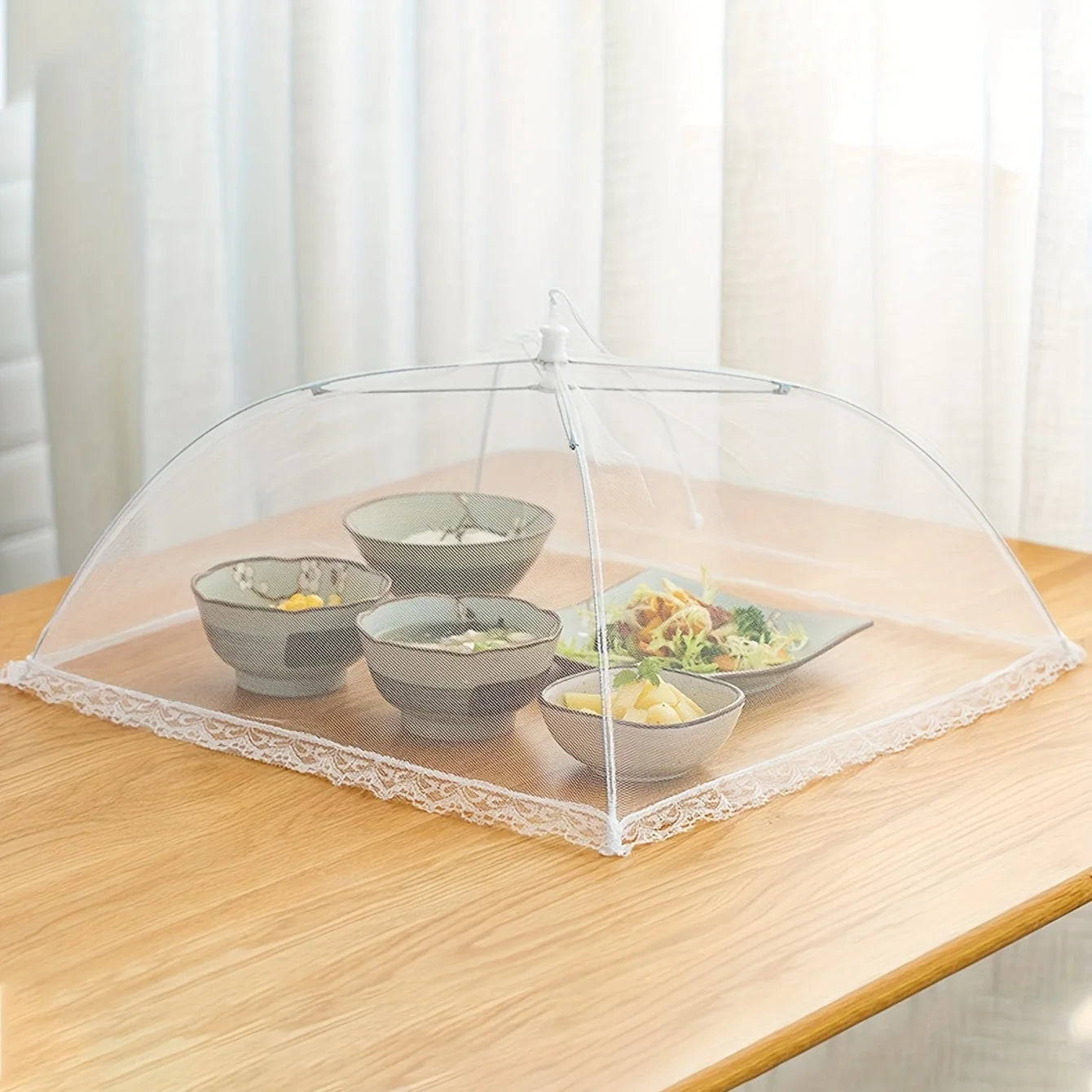 1PC-Food Covers Mesh Foldable Kitchen Anti Fly Mosquito Tent Dome Net Umbrella Picnic Protect Dish Cover Kitchen Accessories