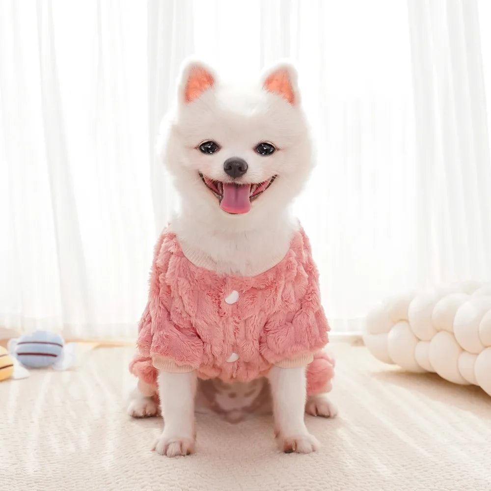 Warm Fleece Pet Overalls for Small Dogs Cats Jumpsuit Puppy Clothes French Bulldog Chihuahua Pajamas Poodle Outfits Pet Clothes