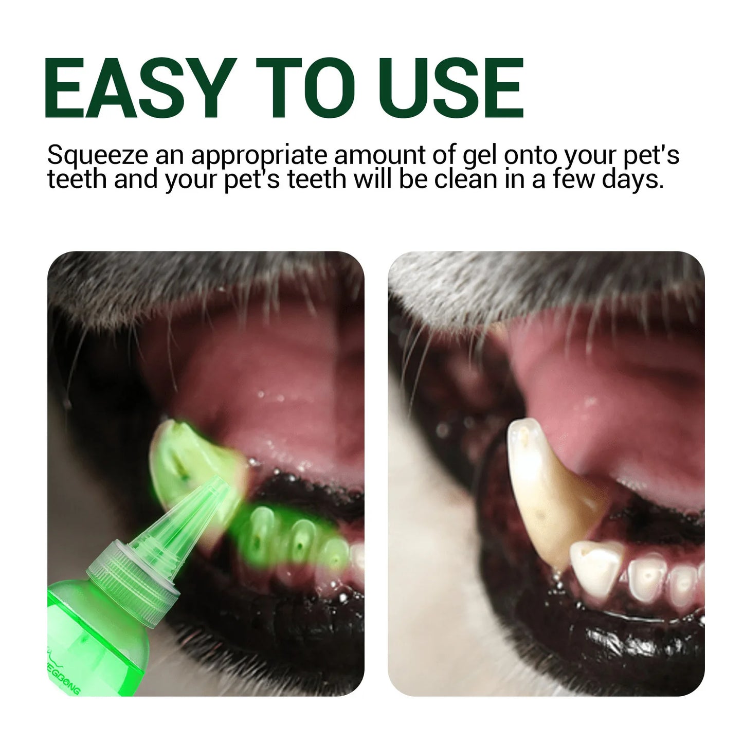 Pet Oral Cleaning Gel Bad Breath Tartar Eliminator Plaque Removal Oral Tooth Stain Deodorant Whiten Teeth Cat Teeth Repair Gel
