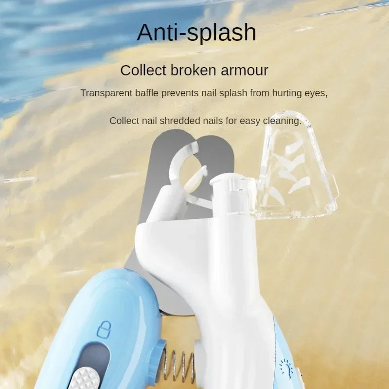 Pet Nail Clippers Dog Cat Nail Trimmer Labor-Saving Nail Clipper Convenient LED Electric Nail Grinder Dog Grooming Supplies
