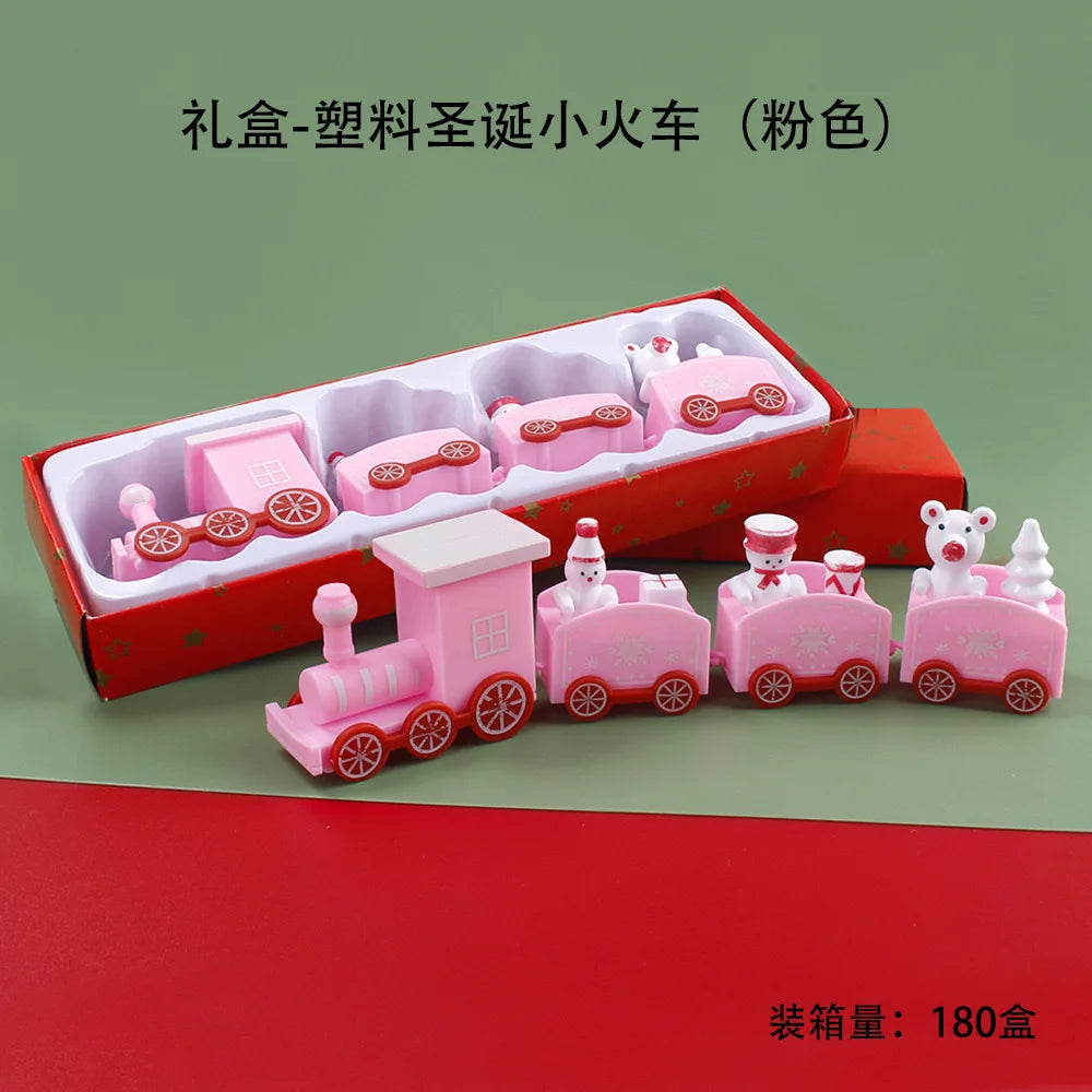 Plastic Christmas Train Merry Christmas Decorations for Home 2024 Cristmas Ornament Xmas Noel Gifts Happy New Year 2025