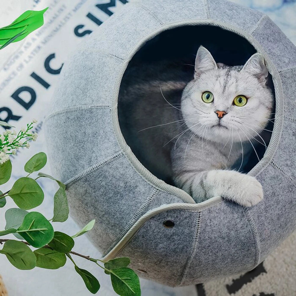 1pcs Pet Spherical Foldable Multiplayability Cat Toy Bed Interactive Cat Tunnel Toy Dual-Use Indoor Toy Cat House Kitten Mat
