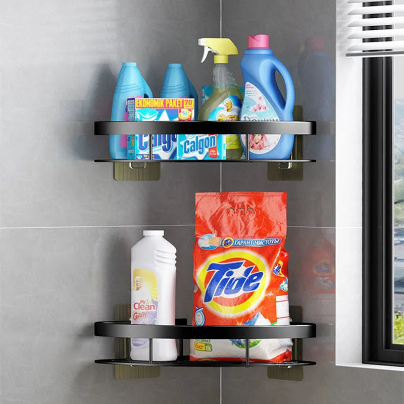 Bathroom No-Nail Shelf Shower Corner Shelf Aluminum Shampoo Shelf Shower Organizer Bathroom Accessories