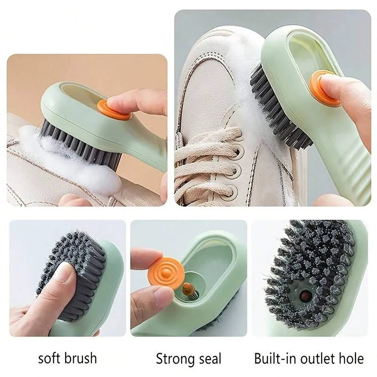 1pc soft wool shoe tools, multi-functional shoe brush, pressure cleaning brush, long handle shoe brush