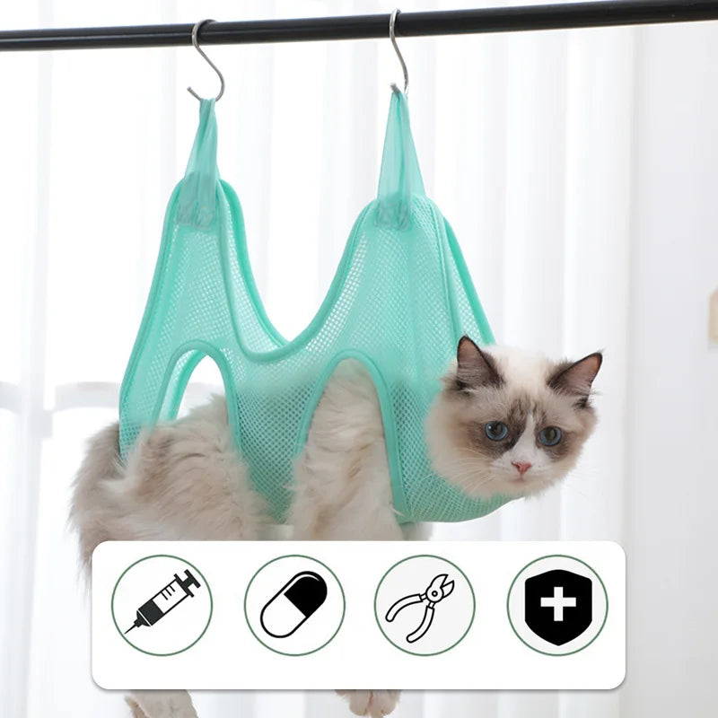 Cat Grooming nail cutting anti scratch bite fixed bag bath Trimming Restraint Bag Pet Beauty hammock hanging Pet Supplies