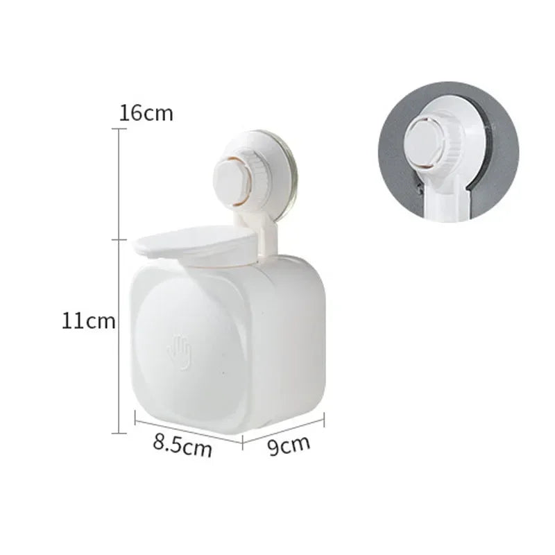 Wall-mounted Liquid Soap Dispenser 8.5*9*15cm Hand Back Press Type Liquid Foam Machine Suction Cup Bathroom Liquid Soap Box