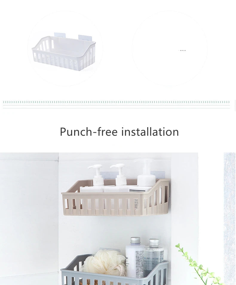 Bathroom storage rack Bathroom adhesive storage rack Hook Home corner shower rack Storage rack Bathroom accessories