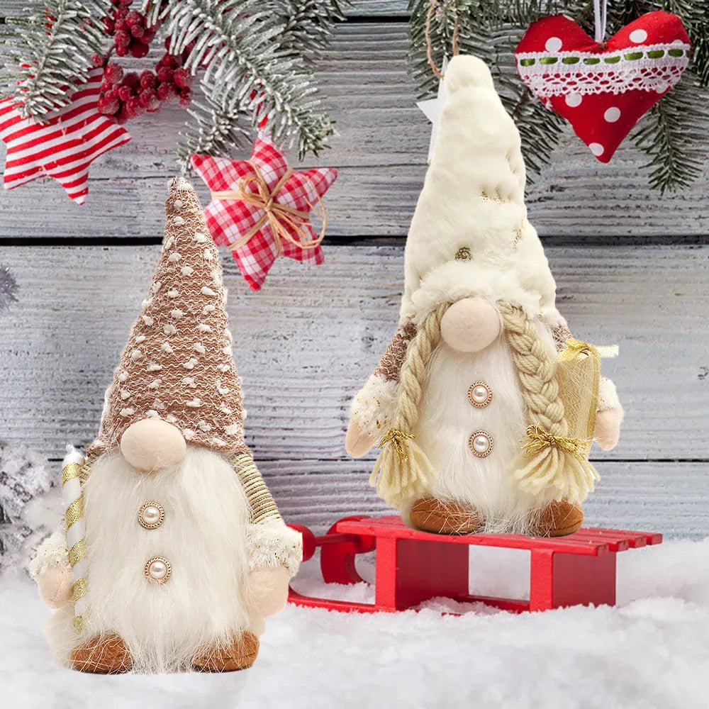 Glowing Gnome Christmas Faceless Doll 30cm Tree Decorations 2024 Night Light Xmas Gift Navidad 2023 New Year Home Decor