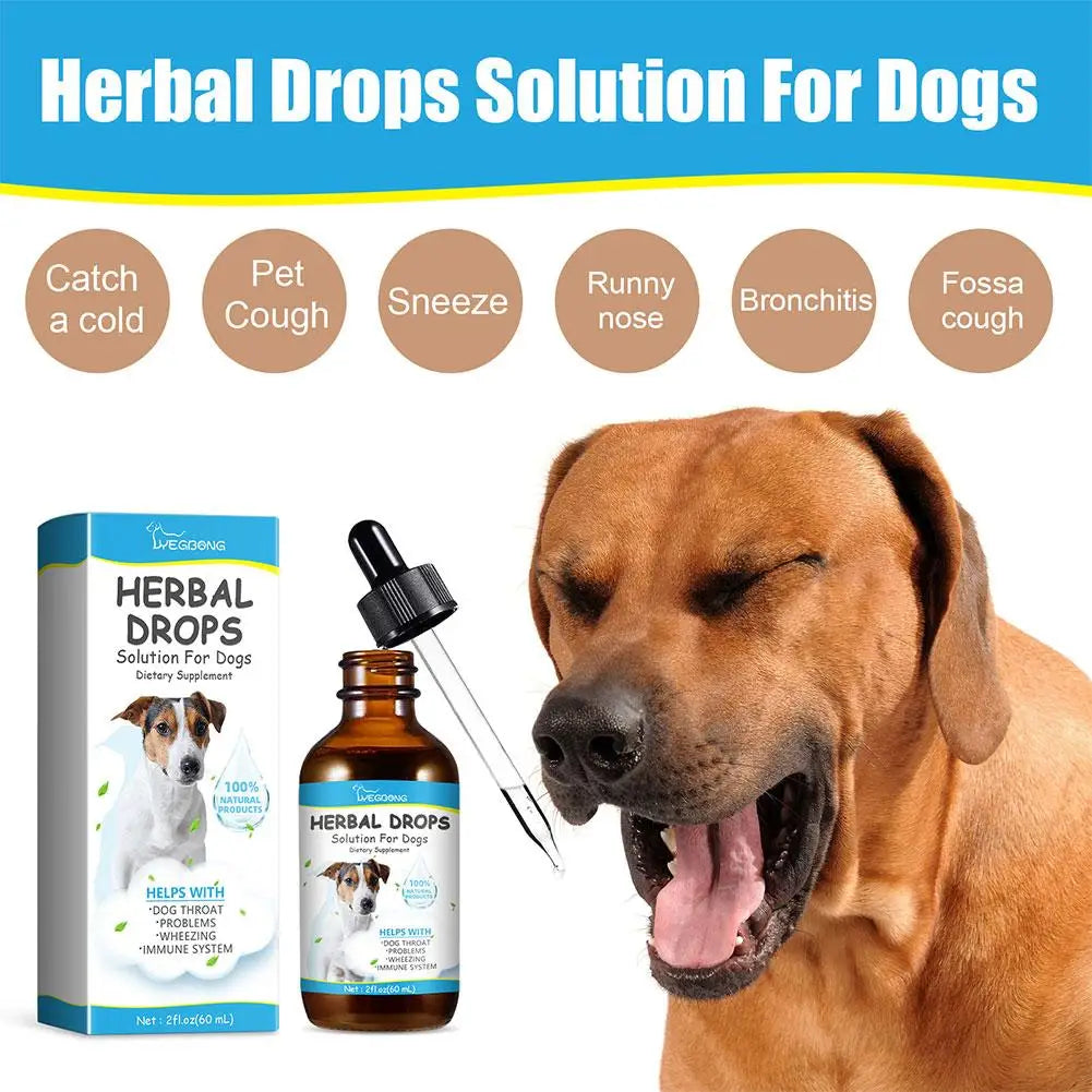 Dog Cough Drop Wet Medicine Sore Throat Soother Sneezing Cough Relief Anti Inflammation Itching Relief Natural Pet Cough Liquid