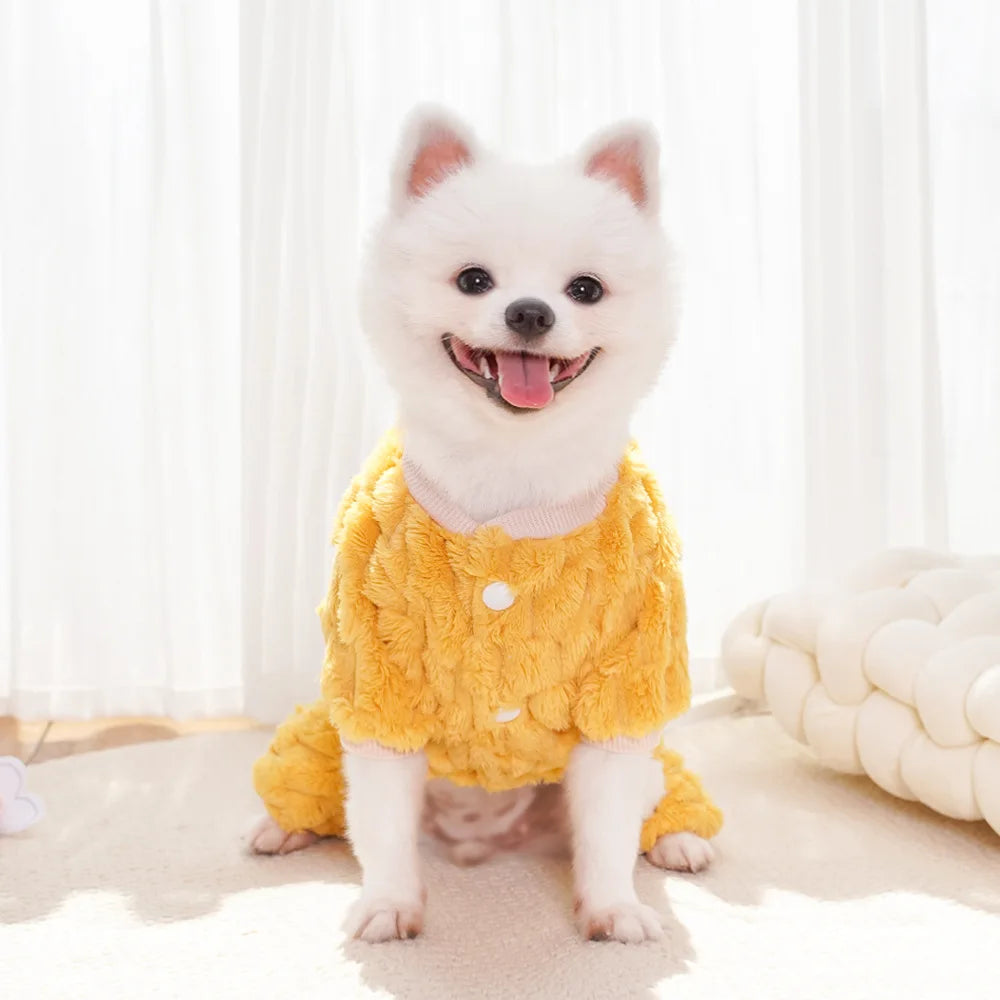Warm Fleece Pet Overalls for Small Dogs Cats Jumpsuit Puppy Clothes French Bulldog Chihuahua Pajamas Poodle Outfits Pet Clothes