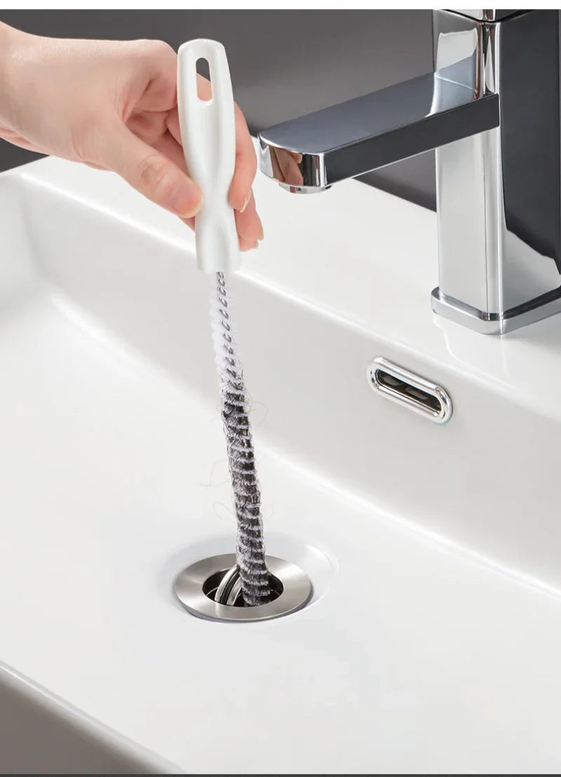 Pipe Dredging Brush Long Clean Kitchen Bathroom Hair Sewer Sink Cleaning Drain Pipe Flexible Cleaner Clog Plug Hole Remover Tool